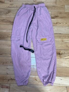 Pink Cargo Jogger Pants Streetwear Buckle Strap Utility Pants